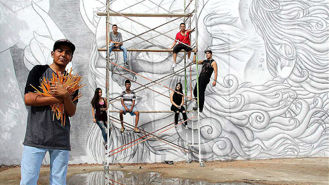 Largest pencil sketch mural 11