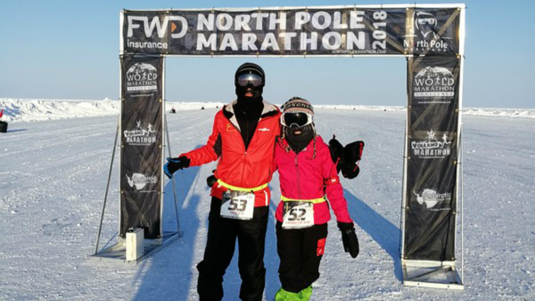 Fastest marathons by a married couple on the North and South Poles 1