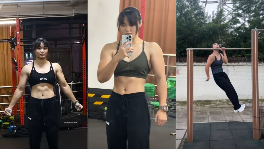 谢婷刷新一分钟做最多的引体向上吉尼斯纪录