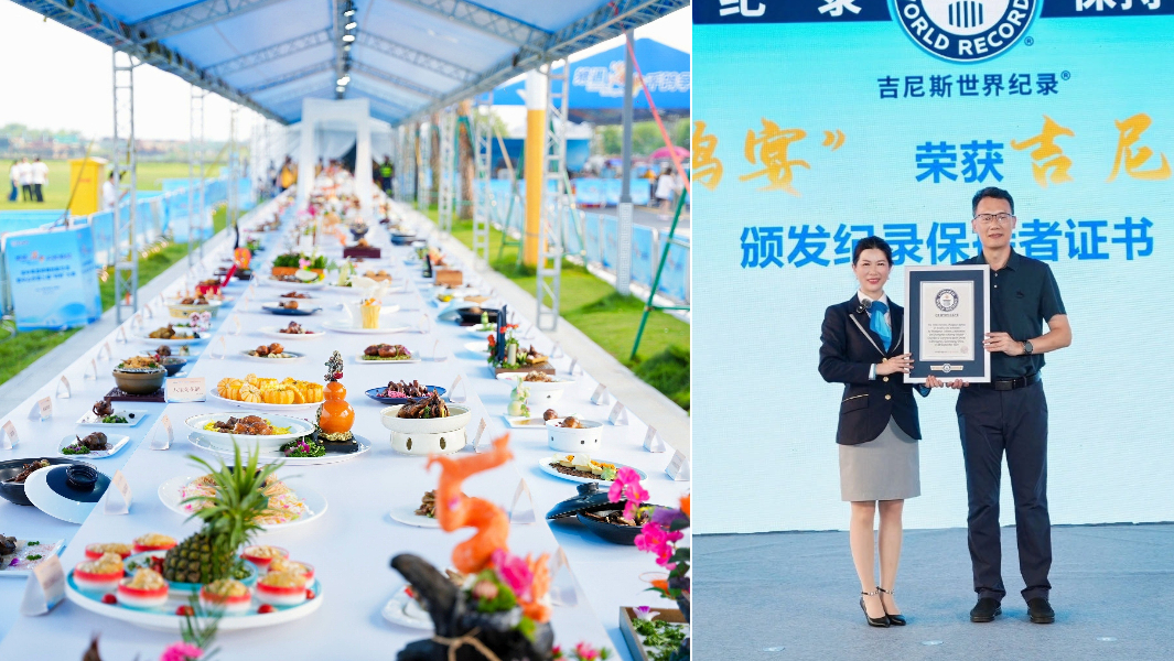 split-image-of-the-feast-table-with-all-unique-dishes-and-the-gwr-certificate-presentation