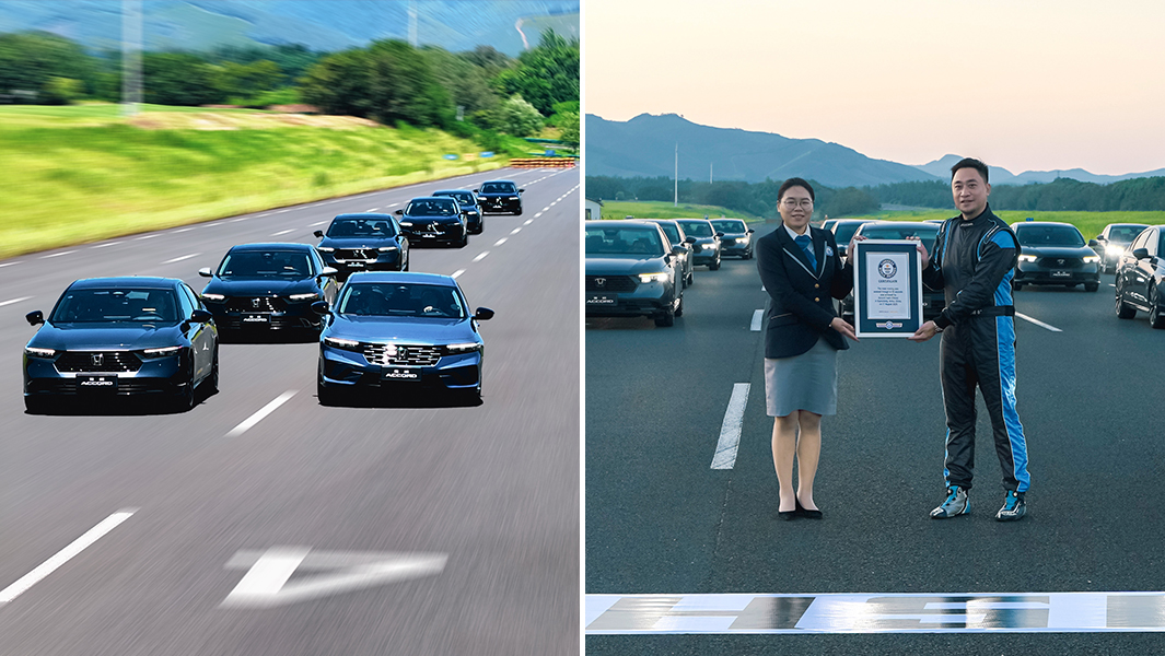 广汽本田雅阁创下30秒绕移动桩最多的吉尼斯世界纪录