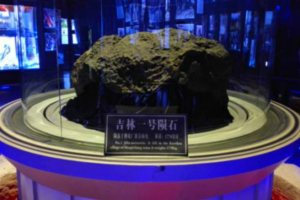 largest stony meteorite in protective glass 