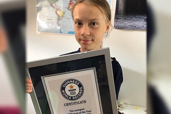 Greta with certificate